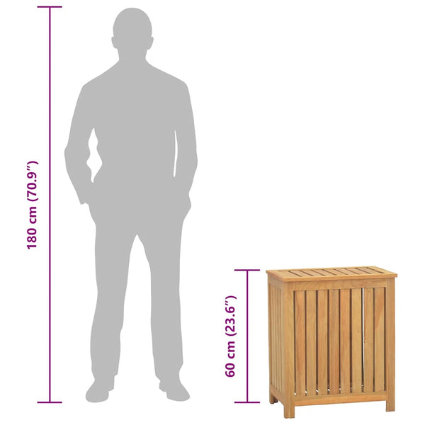 Teak Wäschebehälter 50x35x60cm