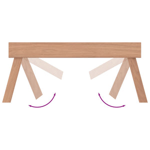 Klapptablett Teak Massivholz 55x35 cm