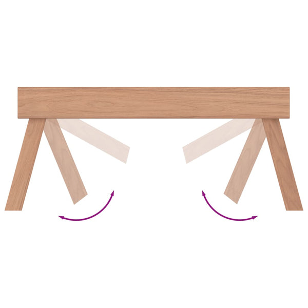 Klapptablett Teak Massivholz 55x35 cm