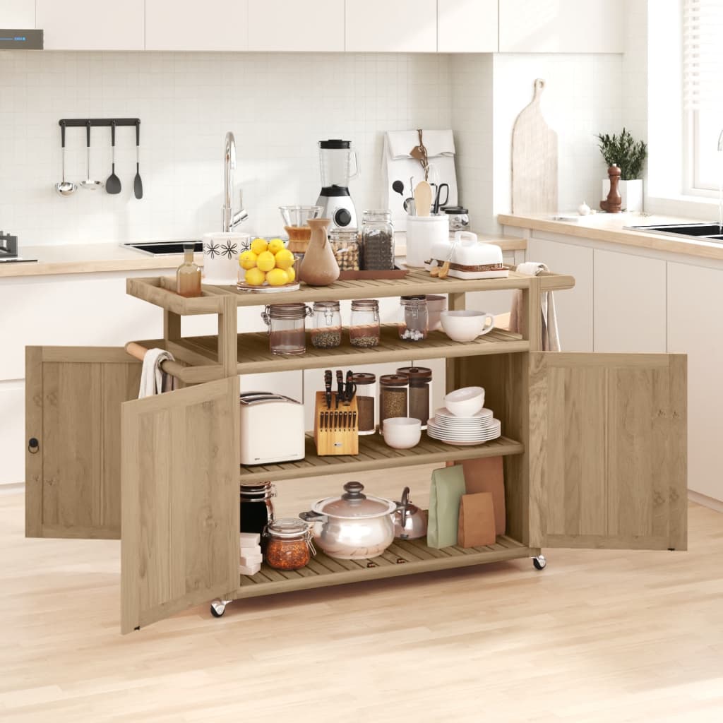 Barwagen Teak Massivholz 120x50x90 cm