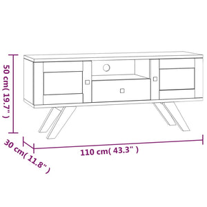 TV-Schrank Massivholz Teak 110 cm