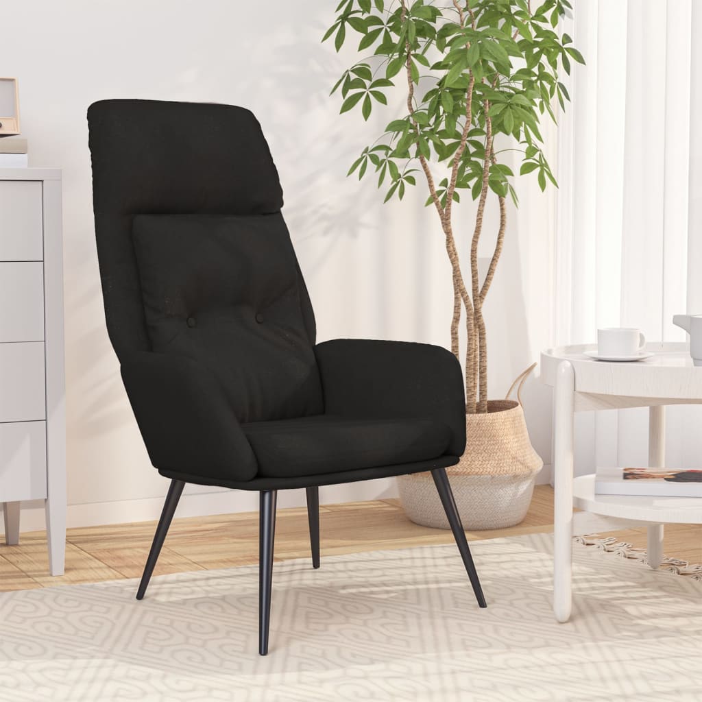 Schwarzer Relaxsessel Wildleder-Optik