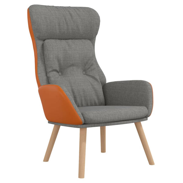 Hellgrauer Relaxsessel Stoff & PVC