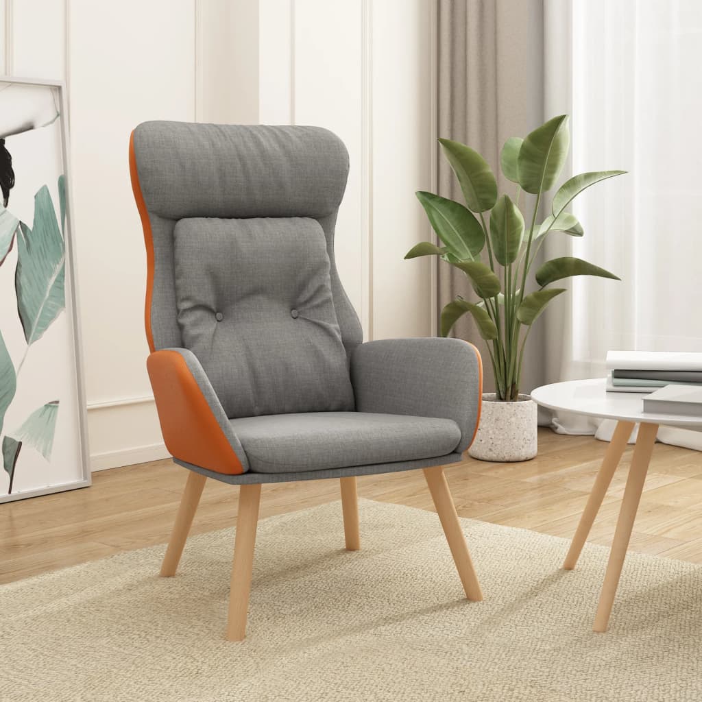 Hellgrauer Relaxsessel Stoff & PVC