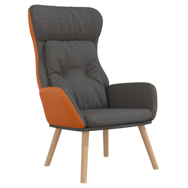 Dunkelgrauer Relaxsessel Stoff & PVC