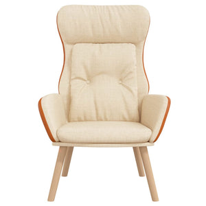 Creme Relaxsessel Stoff und PVC