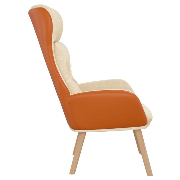 Creme Relaxsessel Stoff und PVC