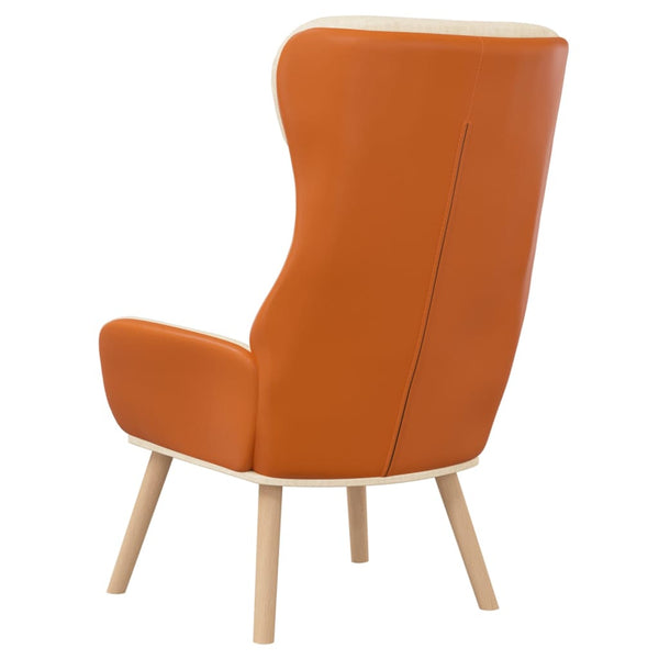 Creme Relaxsessel Stoff und PVC