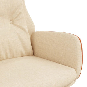 Creme Relaxsessel Stoff und PVC