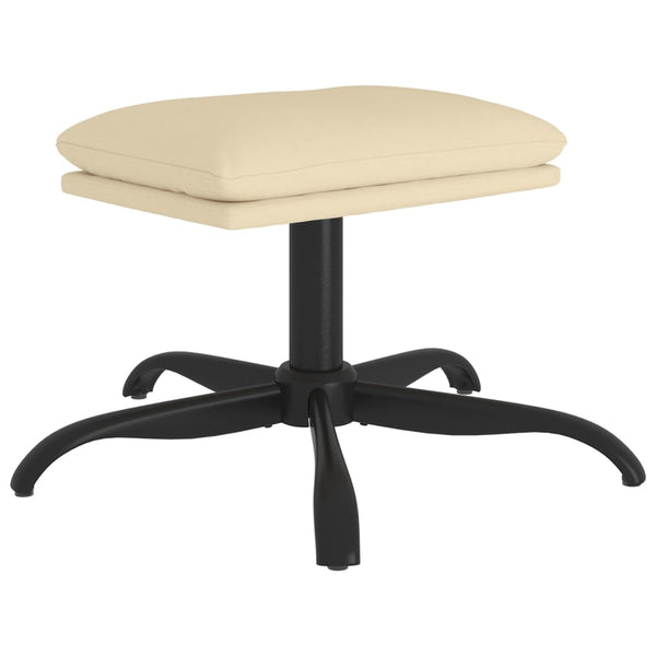 Creme Stoff Fußhocker 60x60