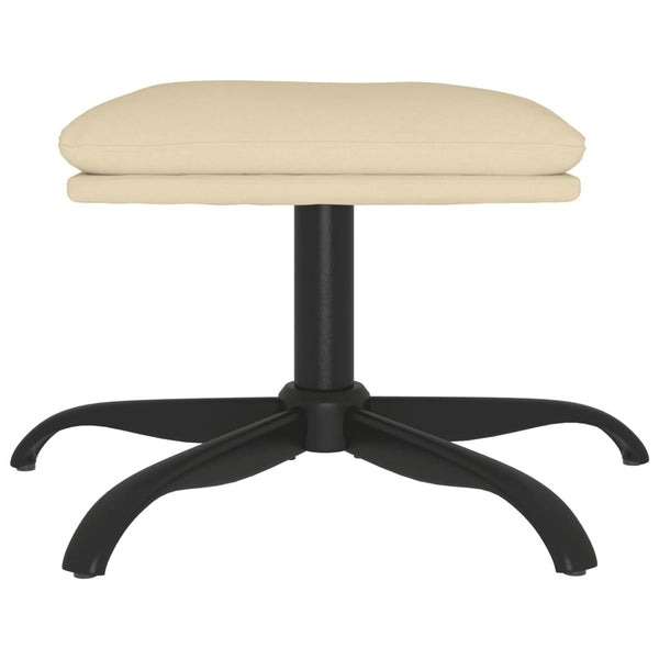 Creme Stoff Fußhocker 60x60