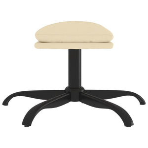 Creme Stoff Fußhocker 60x60