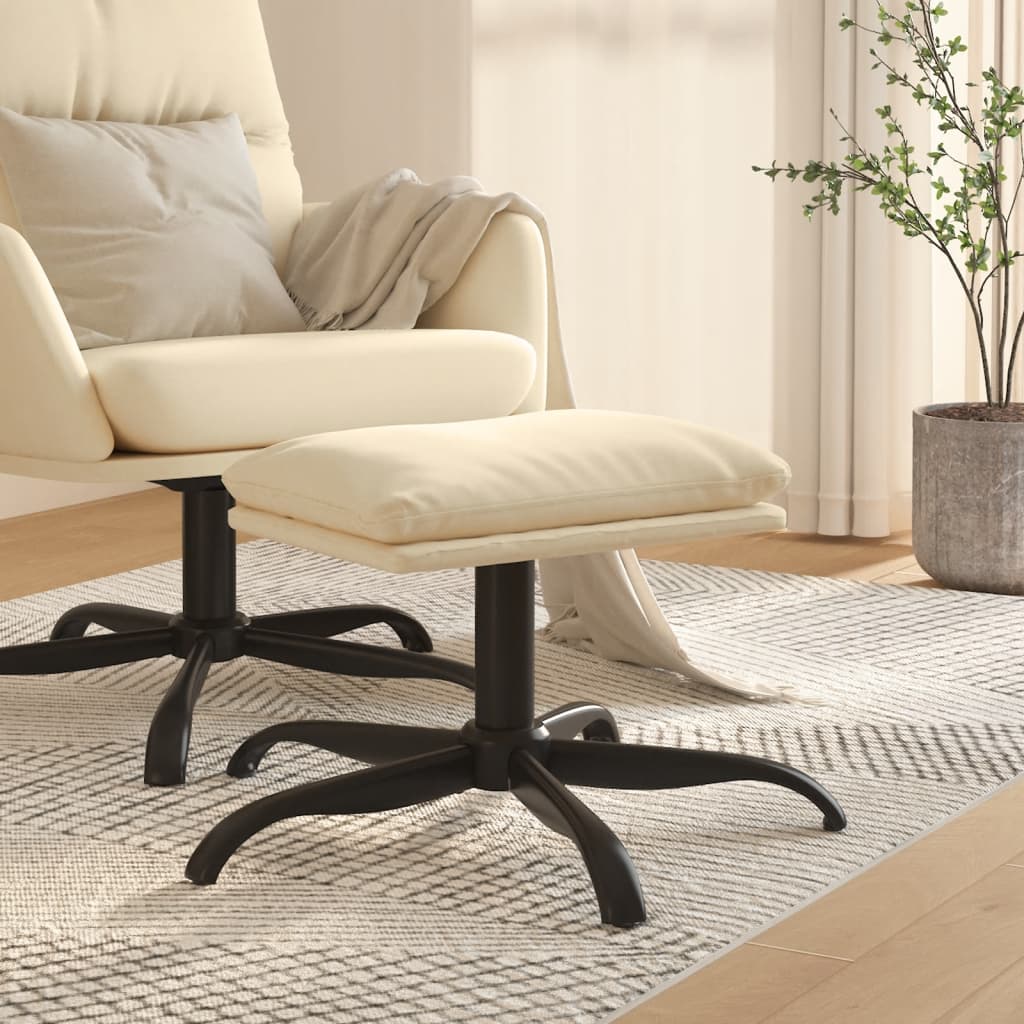 Creme Stoff Fußhocker 60x60