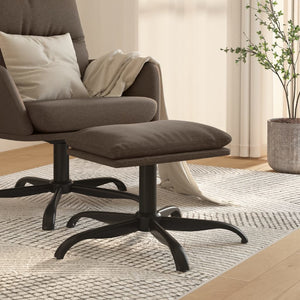 Taupe Stoff Fußhocker 60x60 cm