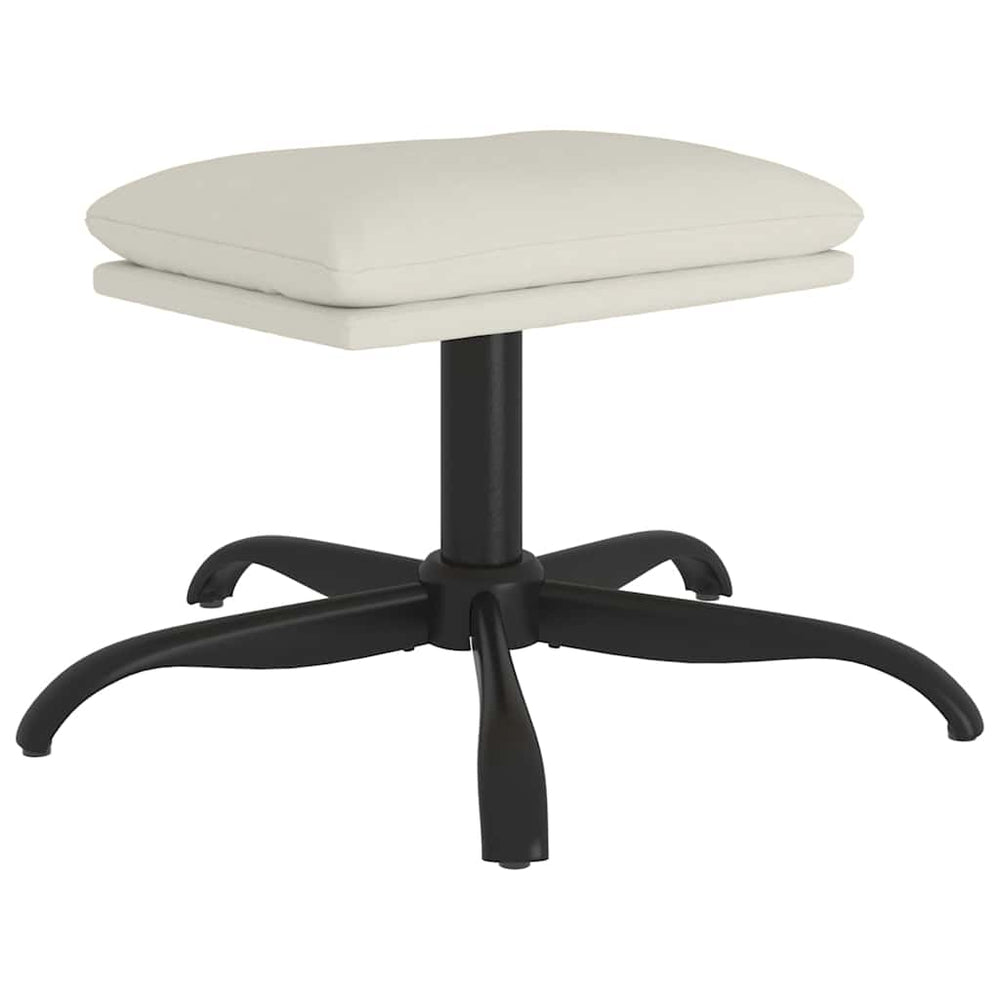 Cremeweißer Samt Fußhocker 60x60 cm