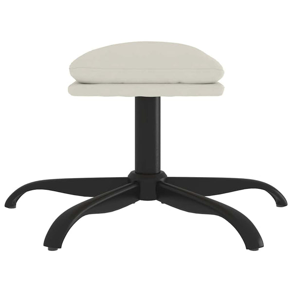 Cremeweißer Samt Fußhocker 60x60 cm