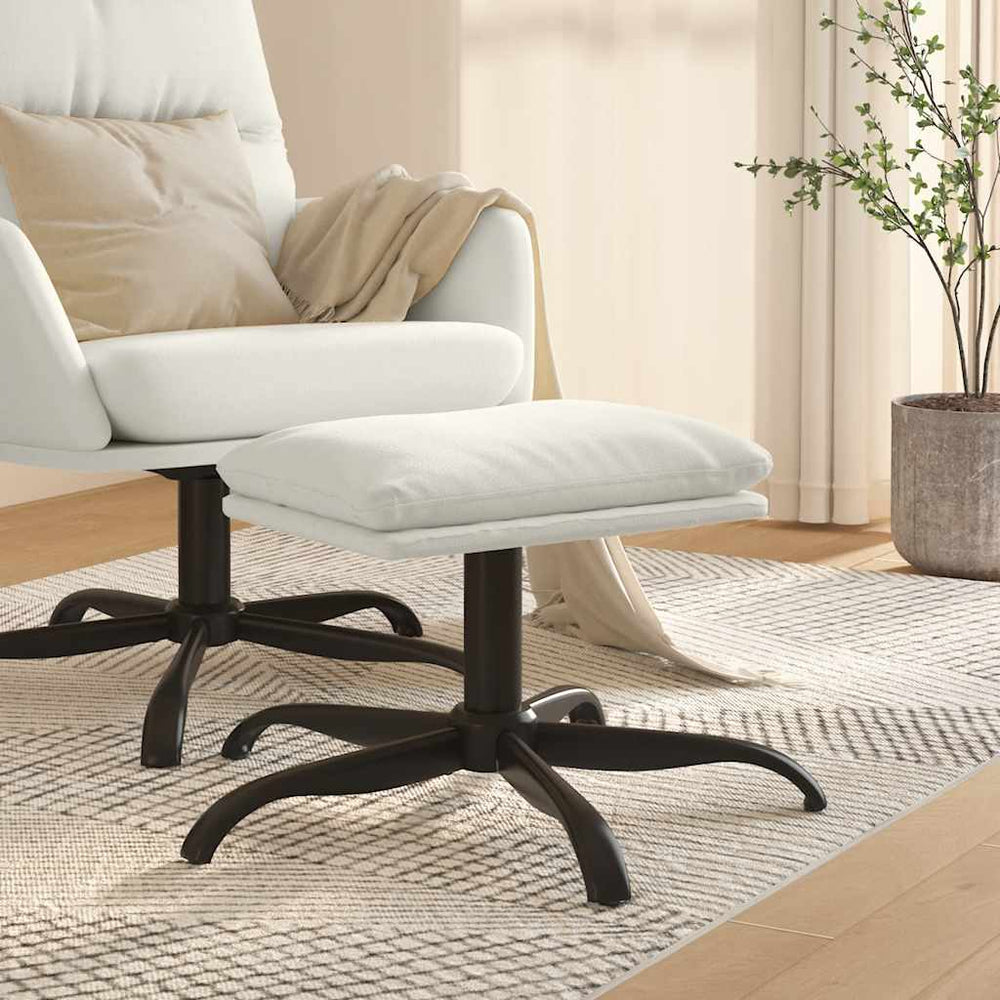 Cremeweißer Samt Fußhocker 60x60 cm