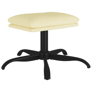 Creme Kunstleder Fußhocker 60x60 cm