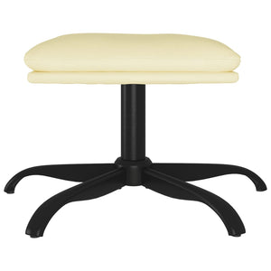 Creme Kunstleder Fußhocker 60x60 cm