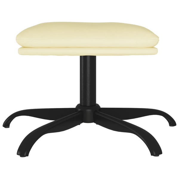 Creme Kunstleder Fußhocker 60x60 cm