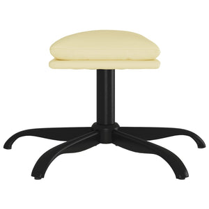 Creme Kunstleder Fußhocker 60x60 cm