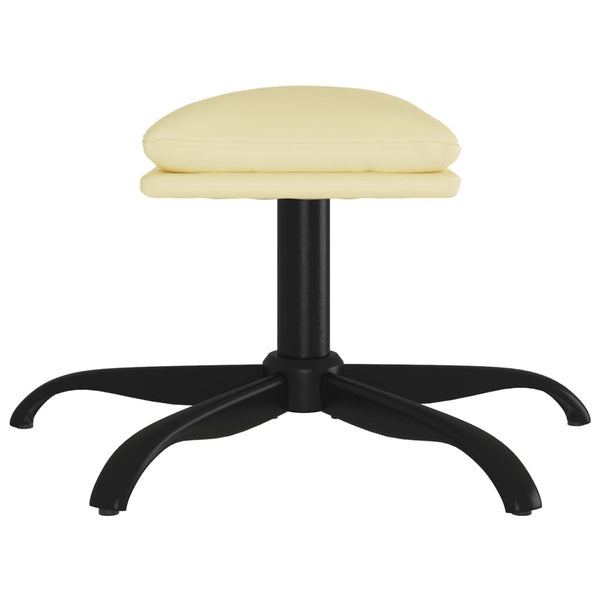Creme Kunstleder Fußhocker 60x60 cm