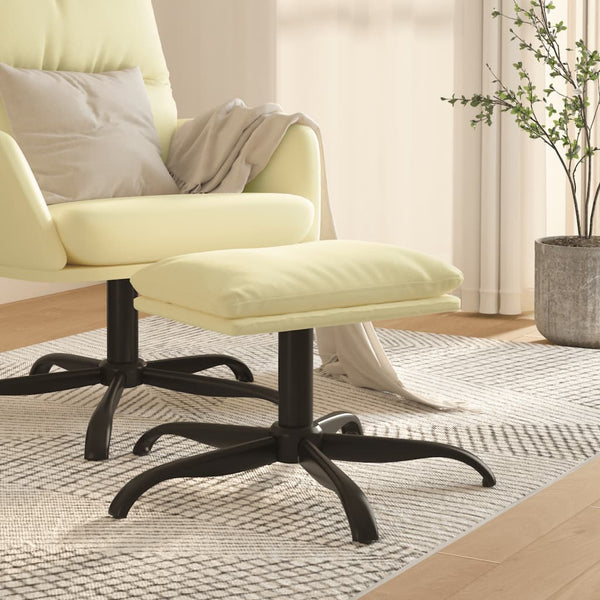 Creme Kunstleder Fußhocker 60x60 cm