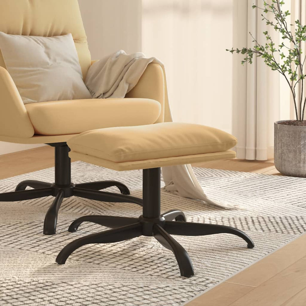 Creme Fußhocker 60x60 cm Mikrofasergewebe
