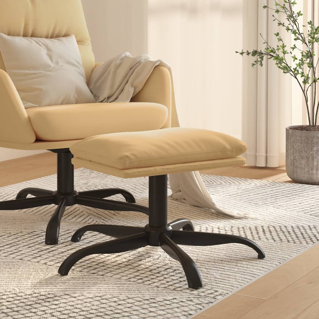 Creme Fußhocker 60x60 cm Mikrofasergewebe