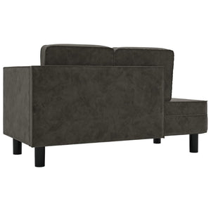 Dunkelgraue Samt Chaiselongue mit Kissen