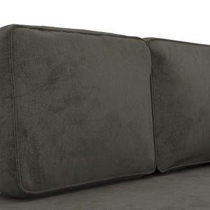 Dunkelgraue Samt Chaiselongue mit Kissen