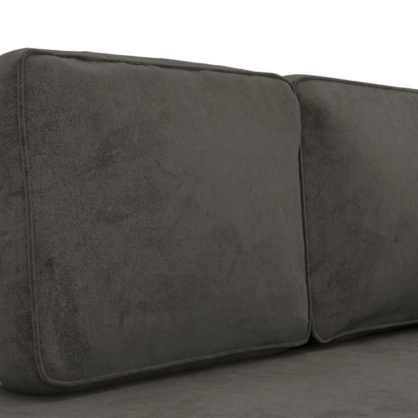 Dunkelgraue Samt Chaiselongue mit Kissen
