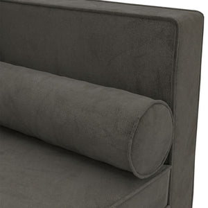 Dunkelgraue Samt Chaiselongue mit Kissen