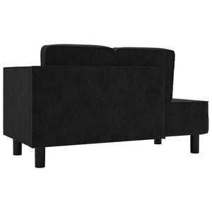 Schwarze Samt Chaiselongue mit Kissen