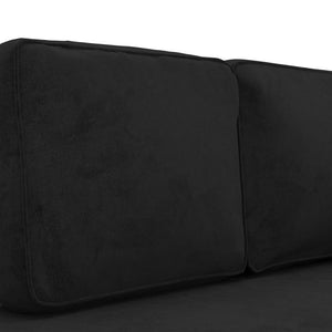 Schwarze Samt Chaiselongue mit Kissen