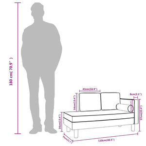 Schwarze Samt Chaiselongue mit Kissen
