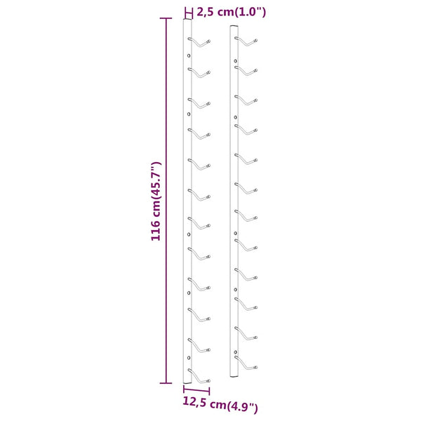 Wand Weinregal für 12 Flaschen, 2er Set, Weiß
