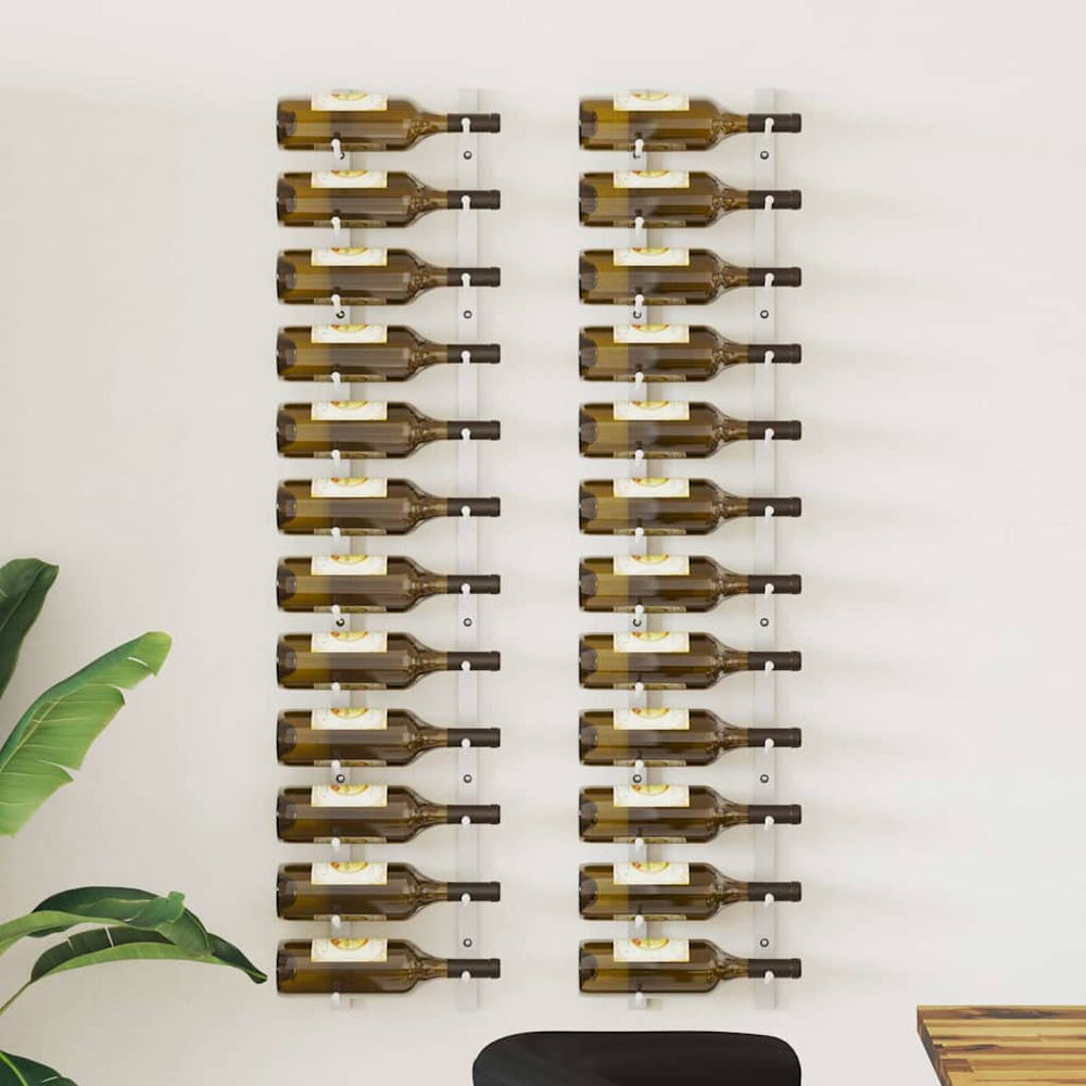 Wand Weinregal für 12 Flaschen, 2er Set, Weiß