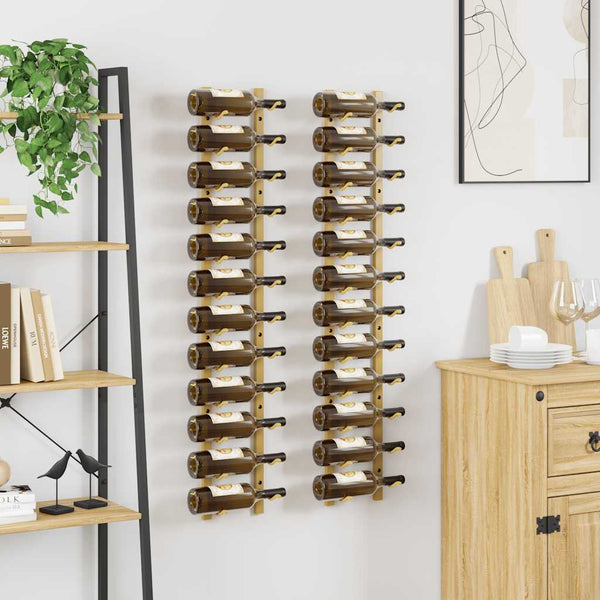 Wand Weinregal Golden für 12 Flaschen, 2er Set