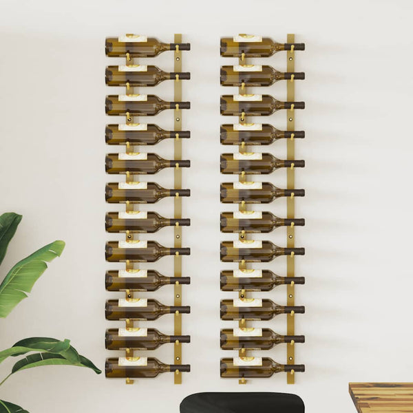 Wand Weinregal Golden für 12 Flaschen, 2er Set