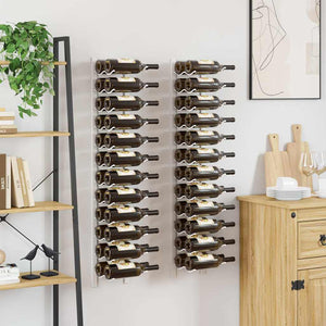 Wand Weinregal für 24 Flaschen, 2er Set, Weiß