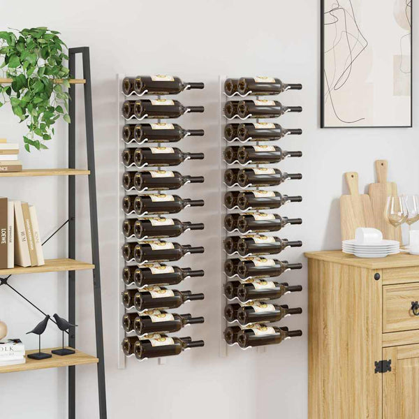 Wand Weinregal für 24 Flaschen, 2er Set, Weiß