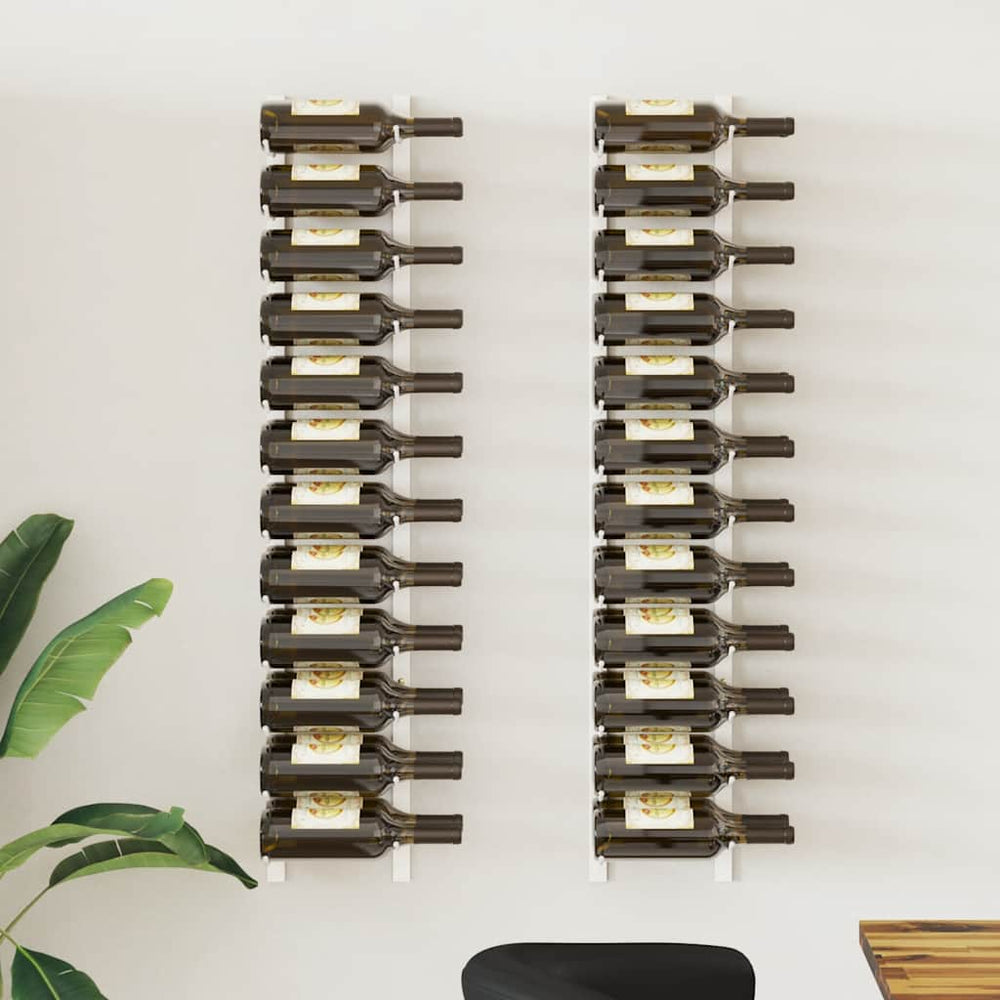 Wand Weinregal für 24 Flaschen, 2er Set, Weiß