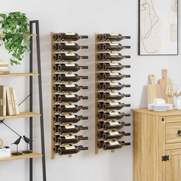 Wand-Weinregal für 24 Flaschen, Golden
