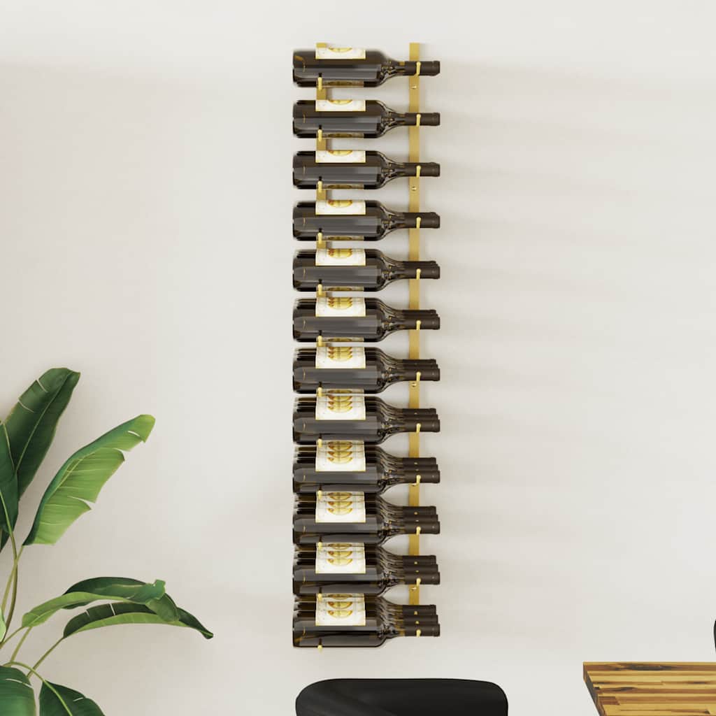 Wand Weinregal für 36 Flaschen, Golden