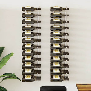 Wand Weinregal für 36 Flaschen, 2er Set, Weiß