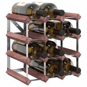 Weinregal für 12 Flaschen, Kiefer Massivholz, Braun