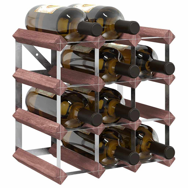 Weinregal für 12 Flaschen, Kiefer Massivholz, Braun