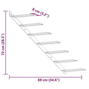 Wand Weinregal für 7 Flaschen, Weiß