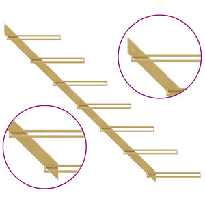 Wand-Weinregal für 7 Flaschen, Golden